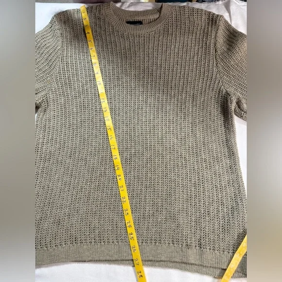ABERCROMBIE & FITCH Men's taupe open knit crewneck sweater size M - Picture 14 of 14